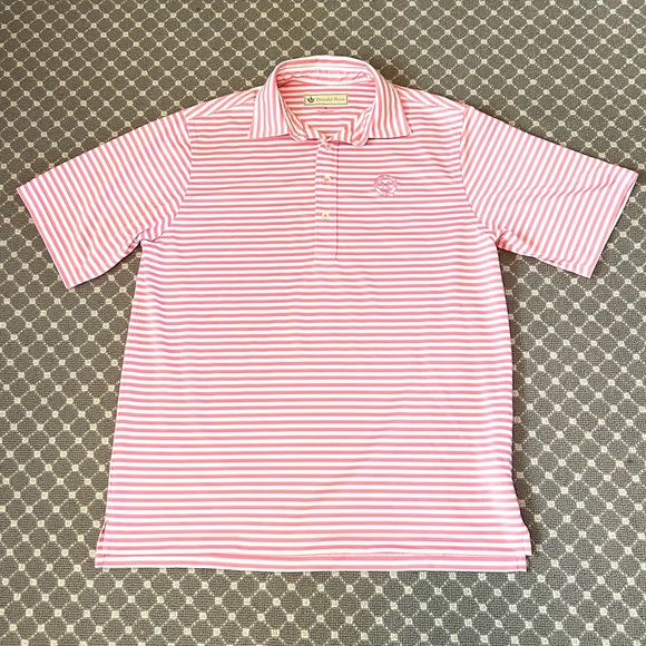 Donald Ross Pink Stripe Golf Polo Shirt - Picture 2 of 7